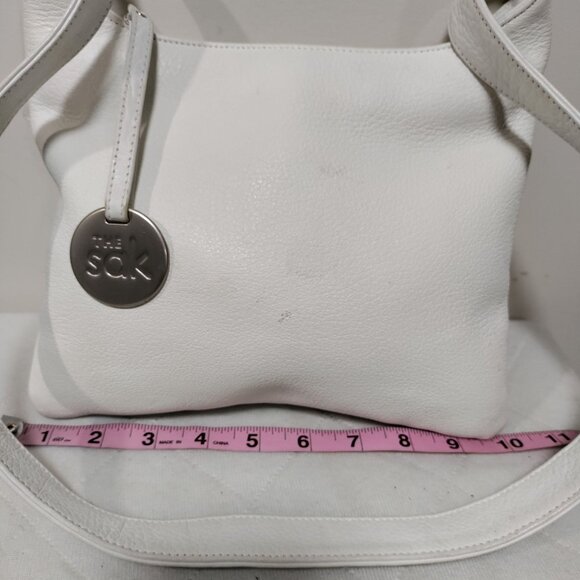 The Sak White Leather With Logo Charm Crossbody Shoulder Bag - Picture 10 of 11